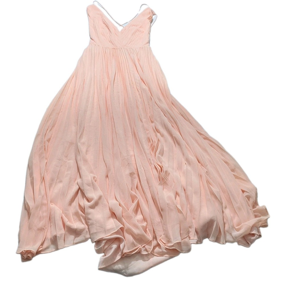 Fame & Partners Strappy Pleated Chiffon Dress Light Pink 10 gown Ballet Formal